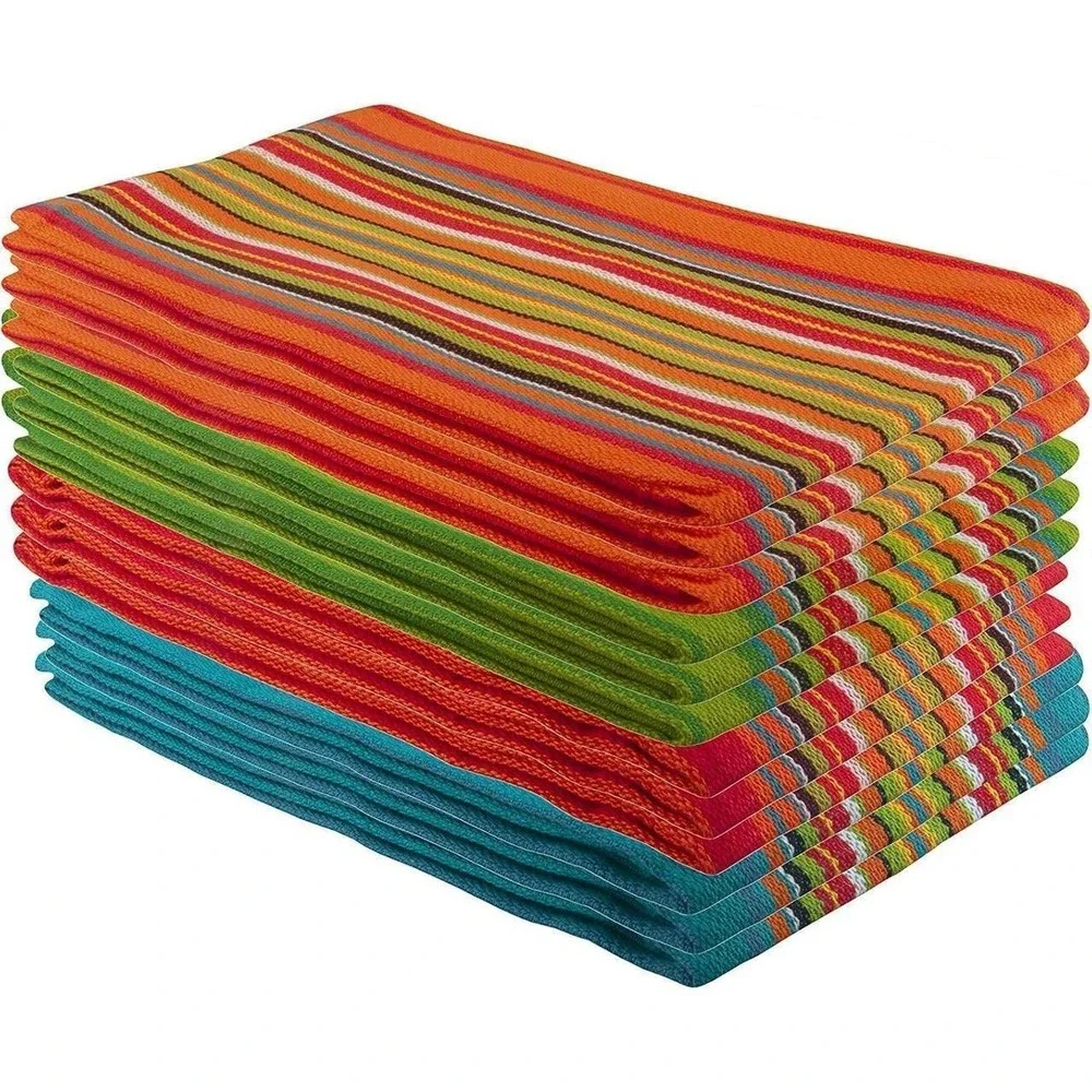 4pc‎ Woven Cotton Placemat Set Multi Color Striped Southwestern Serape Fiesta